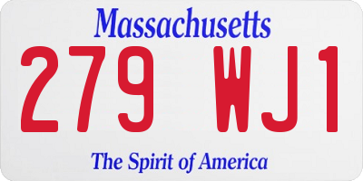 MA license plate 279WJ1
