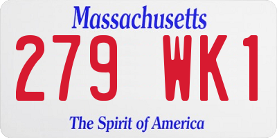MA license plate 279WK1
