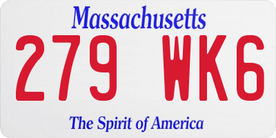 MA license plate 279WK6