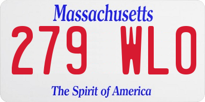 MA license plate 279WL0