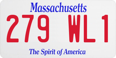 MA license plate 279WL1
