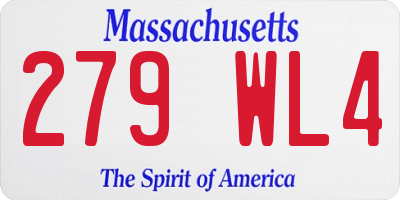 MA license plate 279WL4