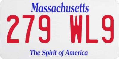 MA license plate 279WL9