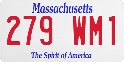 MA license plate 279WM1