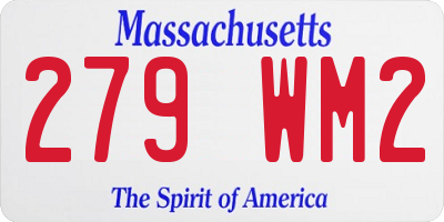 MA license plate 279WM2