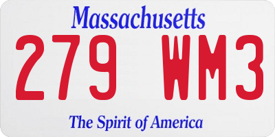 MA license plate 279WM3