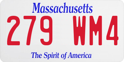 MA license plate 279WM4