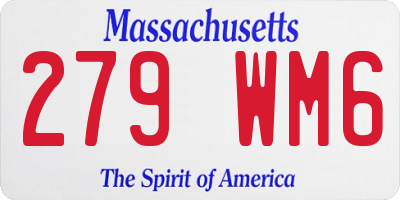 MA license plate 279WM6