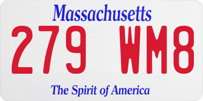 MA license plate 279WM8
