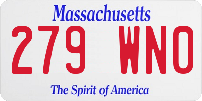 MA license plate 279WN0