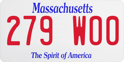 MA license plate 279WO0
