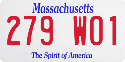 MA license plate 279WO1