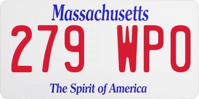 MA license plate 279WP0