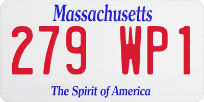 MA license plate 279WP1