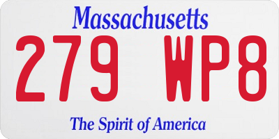 MA license plate 279WP8