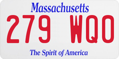 MA license plate 279WQ0
