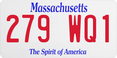 MA license plate 279WQ1