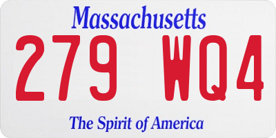MA license plate 279WQ4
