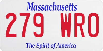 MA license plate 279WR0