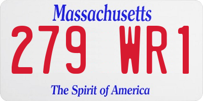 MA license plate 279WR1