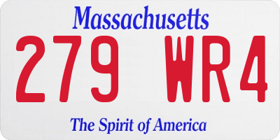 MA license plate 279WR4