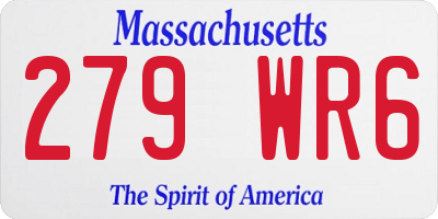 MA license plate 279WR6