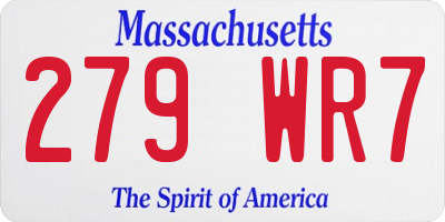 MA license plate 279WR7