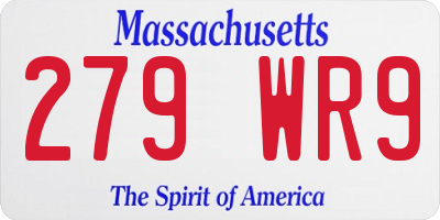 MA license plate 279WR9
