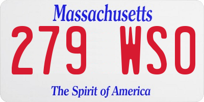 MA license plate 279WS0