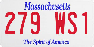 MA license plate 279WS1