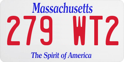 MA license plate 279WT2