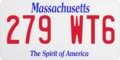 MA license plate 279WT6