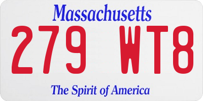MA license plate 279WT8