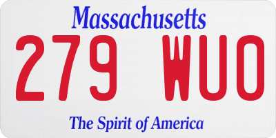 MA license plate 279WU0