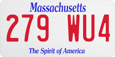 MA license plate 279WU4