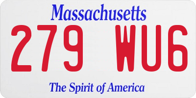MA license plate 279WU6