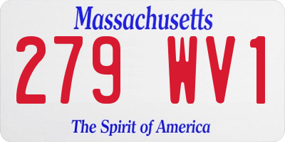 MA license plate 279WV1