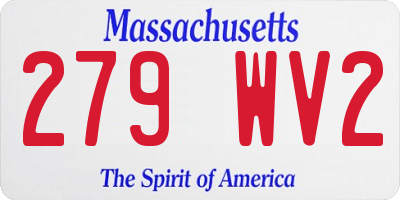 MA license plate 279WV2