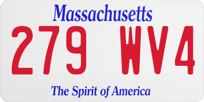 MA license plate 279WV4