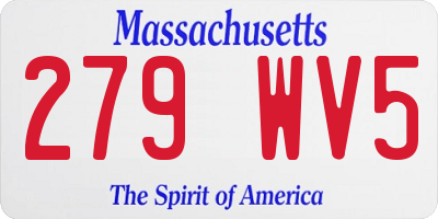 MA license plate 279WV5