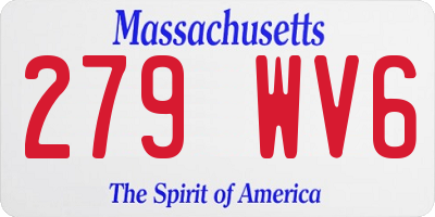 MA license plate 279WV6