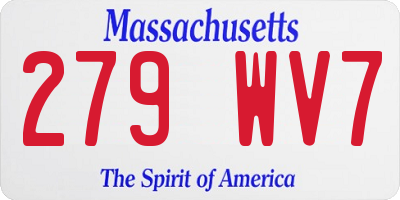 MA license plate 279WV7