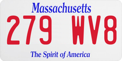 MA license plate 279WV8