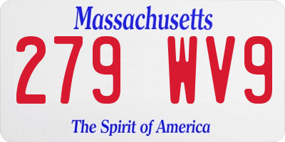 MA license plate 279WV9