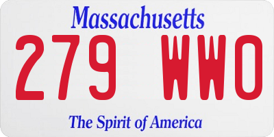 MA license plate 279WW0