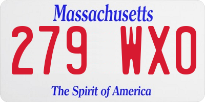 MA license plate 279WX0