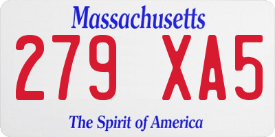 MA license plate 279XA5