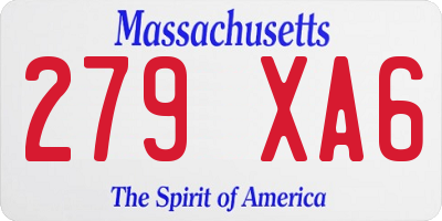 MA license plate 279XA6