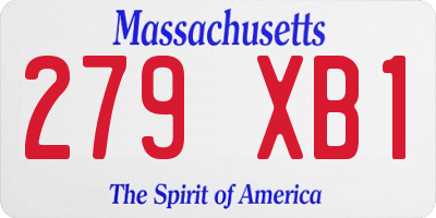 MA license plate 279XB1