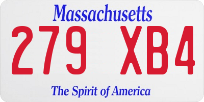 MA license plate 279XB4